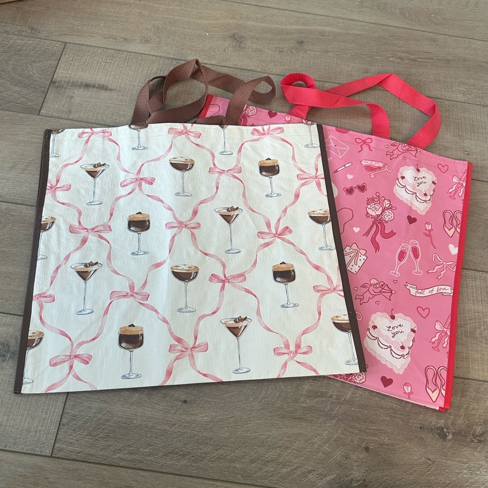 Homegoods TJMaxx Marshalls Valentines Day & Espresso Martini Print Bags NWOT